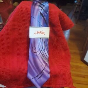 J. Garcia Purple and Black Artistic Tie